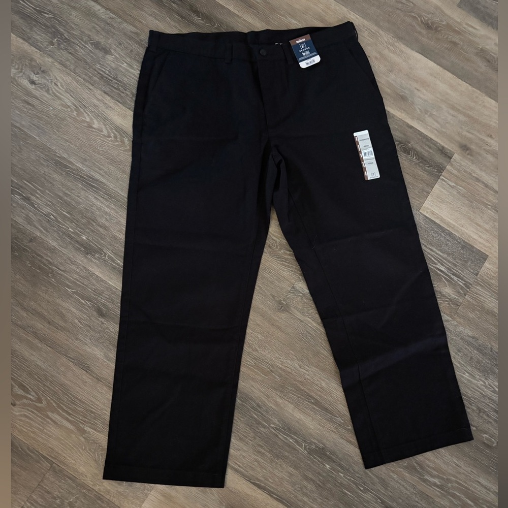 Men's Black Reg Straight Fit Chino Pants by George Sz 40X29 NWT